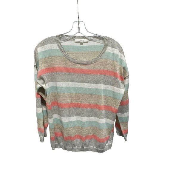 Loft Linen Blend Sweater Womens Medium Classic Timeless Chic Dainty Feminine - Picture 5 of 5